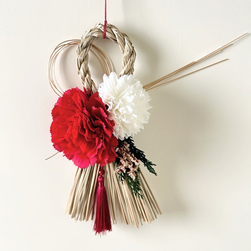 蛇来喜气祈福日式注连绳 - 干燥花/捧花 - 植物．花 红色
