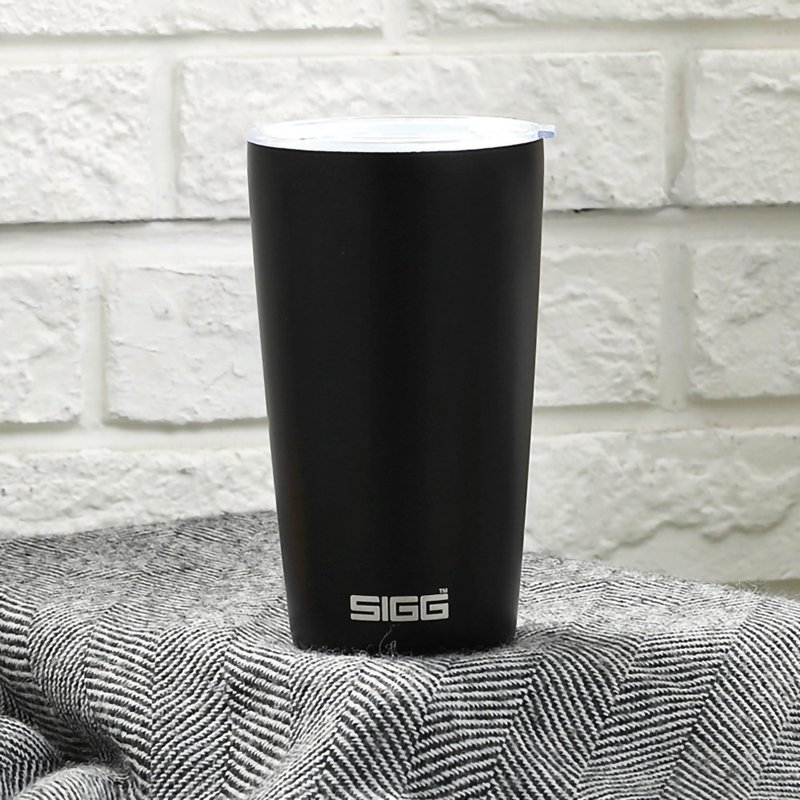 瑞士百年SIGG Neso 陶瓷隔热随行杯/咖啡杯/环保杯 400ml - 爵黑 - 保温瓶/保温杯 - 不锈钢 黑色