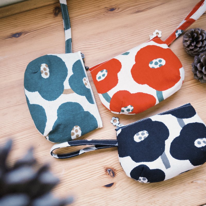 点点花蕊・手拿包 - 手拿包 - 棉．麻 红色