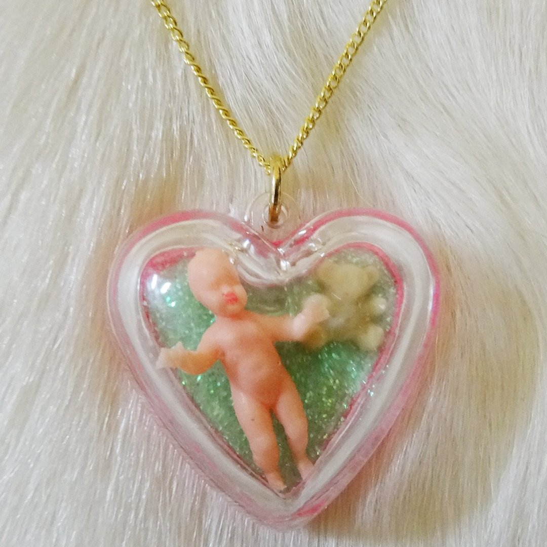 Sedmikrasky Vintage Dome Necklace / Mint - 项链 - 塑料 绿色