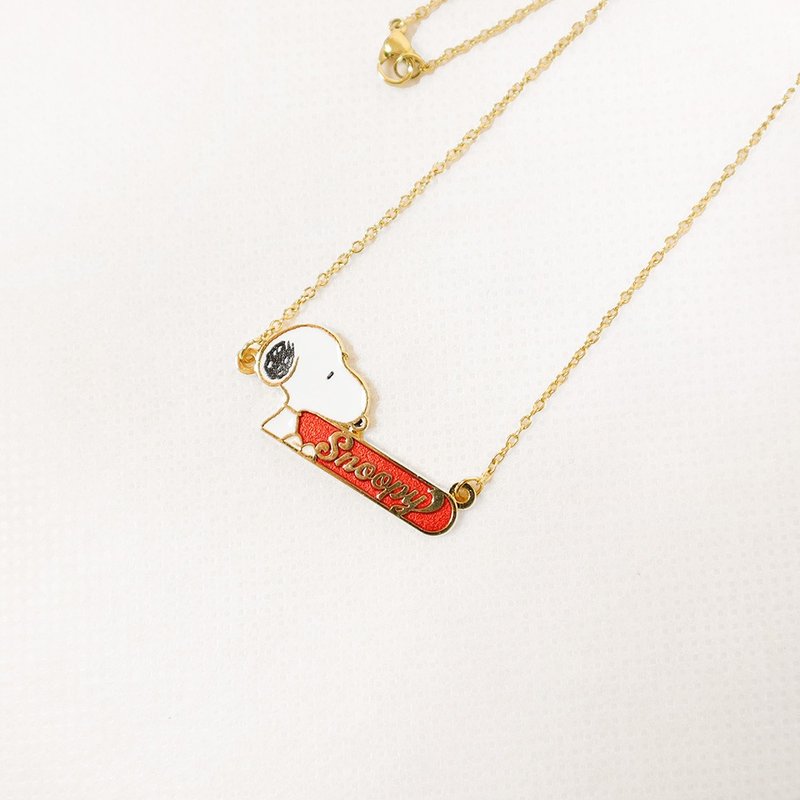 【卡片项链Card Necklace】史努比-字牌款 - 项链 - 其他金属 