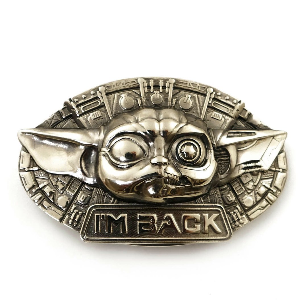 Mandalorian soild german silver belt buckle, Baby Grogu nickel silver belt - 皮带/腰带 - 其他材质 银色