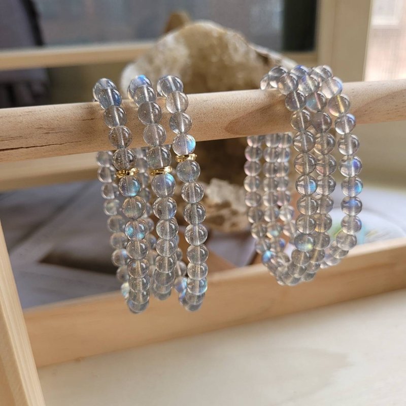 招财贵人桃花/高品拉长石手链(2款) - 手链/手环 - 水晶 