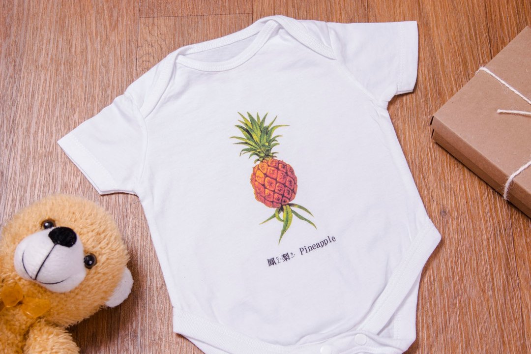 即将绝版婴儿包屁衣 - 凤梨 Pineapple - 包屁衣/连体衣 - 棉．麻 橘色