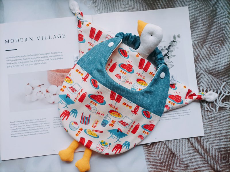 津Handmade 满月礼台湾夜市小吃印花/弥月礼/三件组 - 满月礼盒 - 棉．麻 