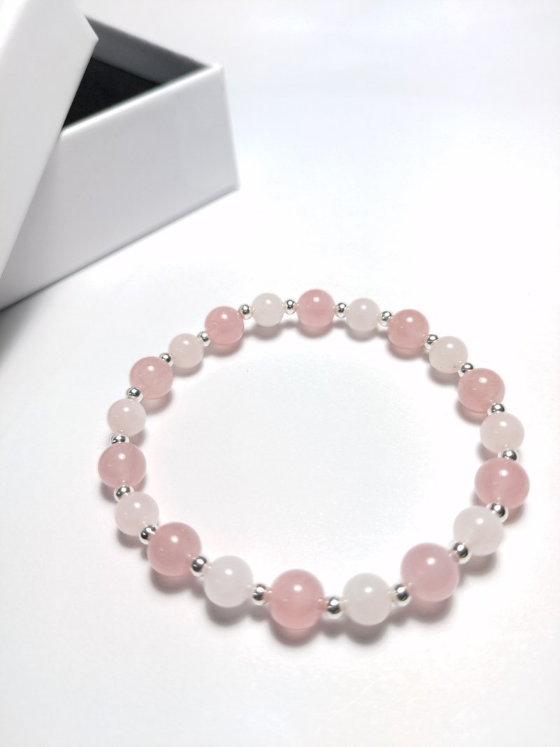 玛瑙 粉水晶  桃花降临 粉色樱花水晶手串 - 手链/手环 - 水晶 