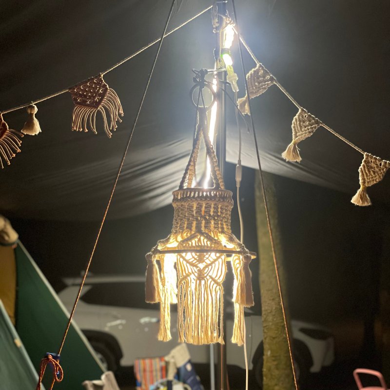 Macrame编织萨满风格吊灯 - 灯具/灯饰 - 棉．麻 白色