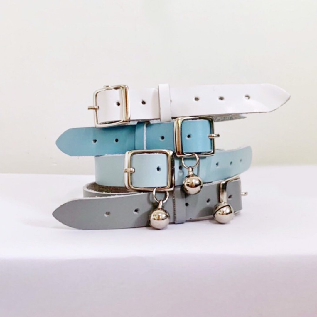 Jaonaais Original Collar Blue Tone - 项圈/牵绳 - 真皮 多色