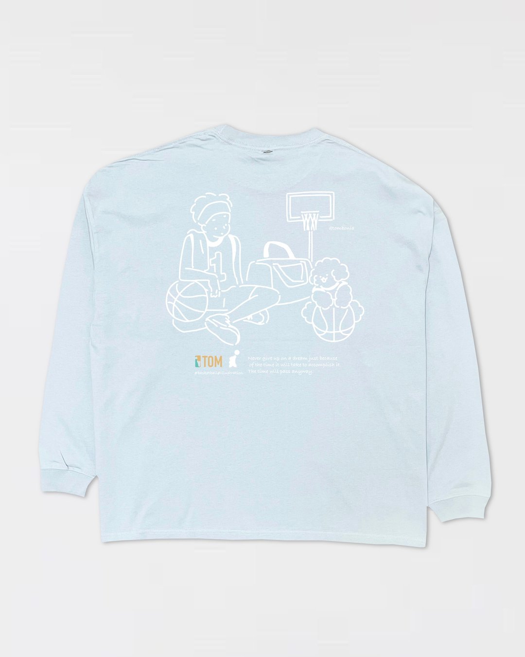 Basketball Long sleeve shirts Blue - 女装 T 恤 - 棉 蓝色