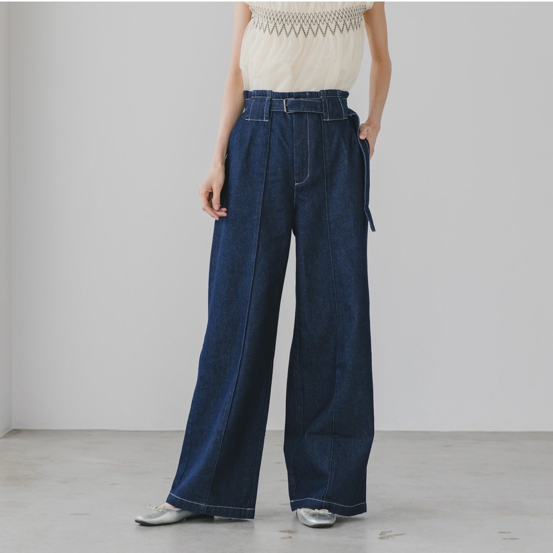 质感宽版牛仔裤・10.5oz Trad Denim・靛蓝 - 中性裤装 - 棉 蓝色