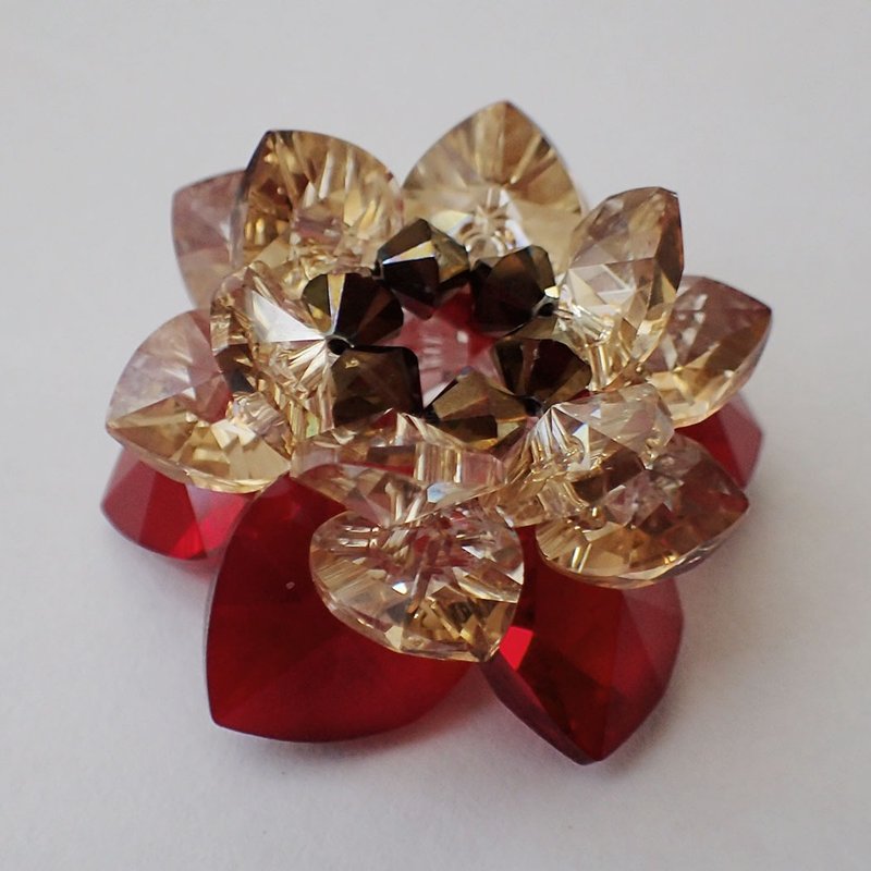 莲花 摆件 SWAROVSKI ELEMENTS(施华洛世奇元素) - 摆饰 - 玻璃 红色