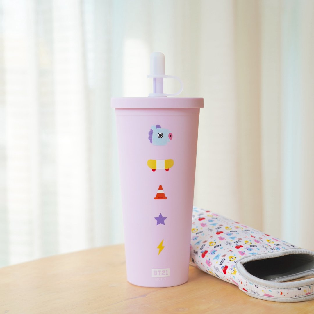 【 LINE FRIENDS BT21 宇宙明星 】- 联名款吸吸杯 - 其他杯子 - 塑料 黑色