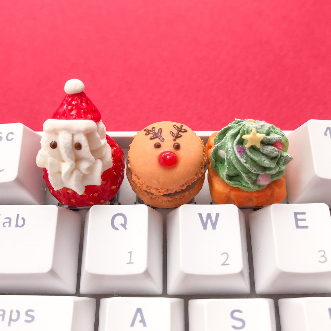 [Set] Christmas series key caps (3 pieces) - 电脑配件 - 粘土 多色