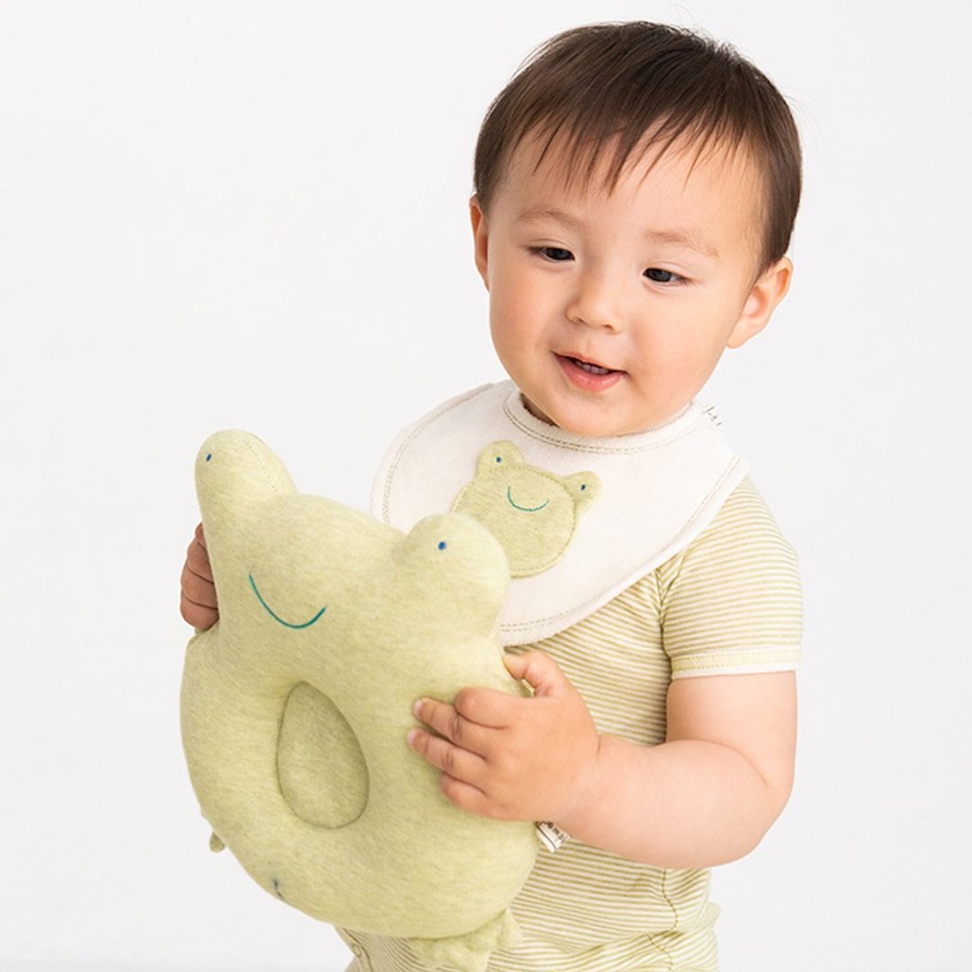 [新品上市!!] Y-1383 100% 有机棉婴儿枕头防悬崖青蛙日本制 - 婴儿饰品 - 棉 绿色