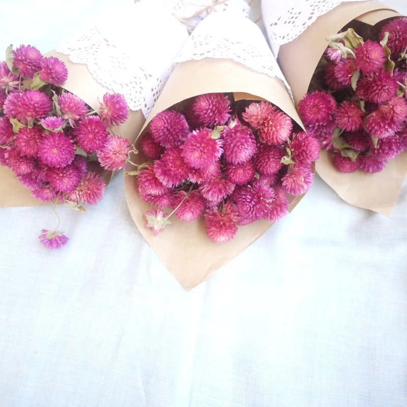 未完待续 | 千日红 干燥 小花束 礼物 送礼 婚礼布置 蕾丝 乡村风 zakka - 植栽/盆栽 - 植物．花 