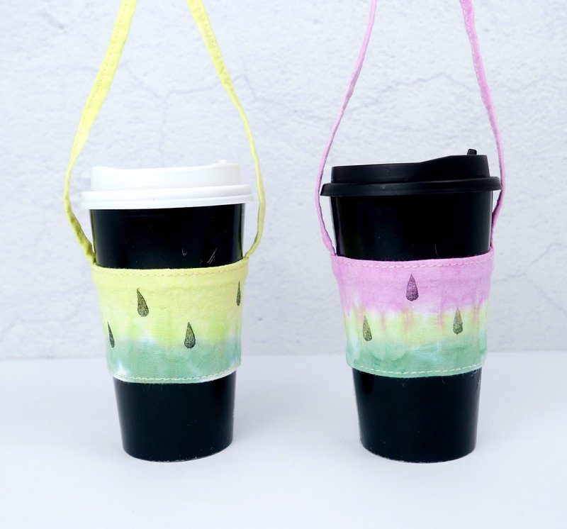 环保饮料提袋2个 情人节1+1 福袋 优惠组 原价535 - 随行杯提袋/水壶袋 - 棉．麻 黄色