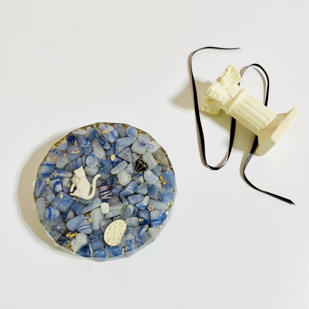 奥刚杯垫/烛台/摆件/orgonite/疗愈/招财开运 - 摆饰 - 半宝石 蓝色