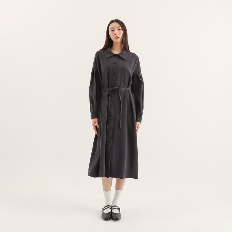 【经典原创】Peaceful_宁静法式洋装_CLD510_藏青 - 洋装/连衣裙 - 聚酯纤维 蓝色