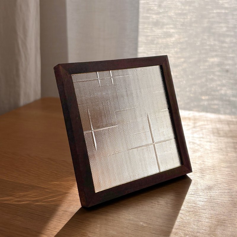 【胡桃木色】十字花复古压花玻璃 mini 小托盘 - 其他 - 玻璃 咖啡色