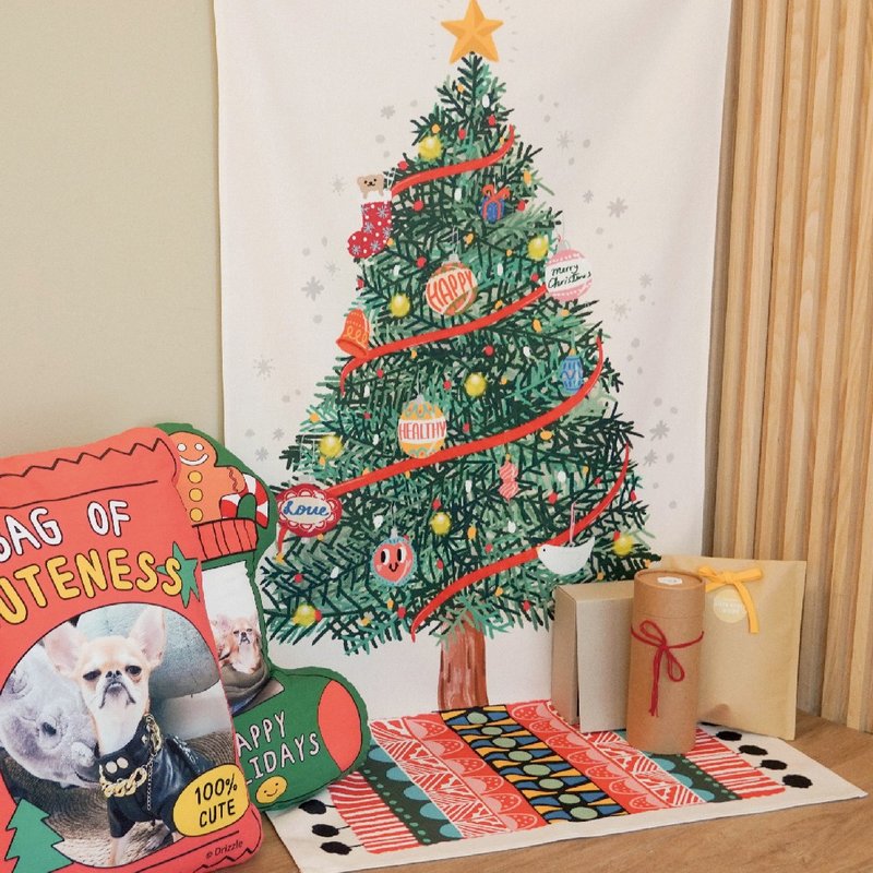 圣诞树落地大挂布-温馨款 - 海报/装饰画/版画 - 棉．麻 