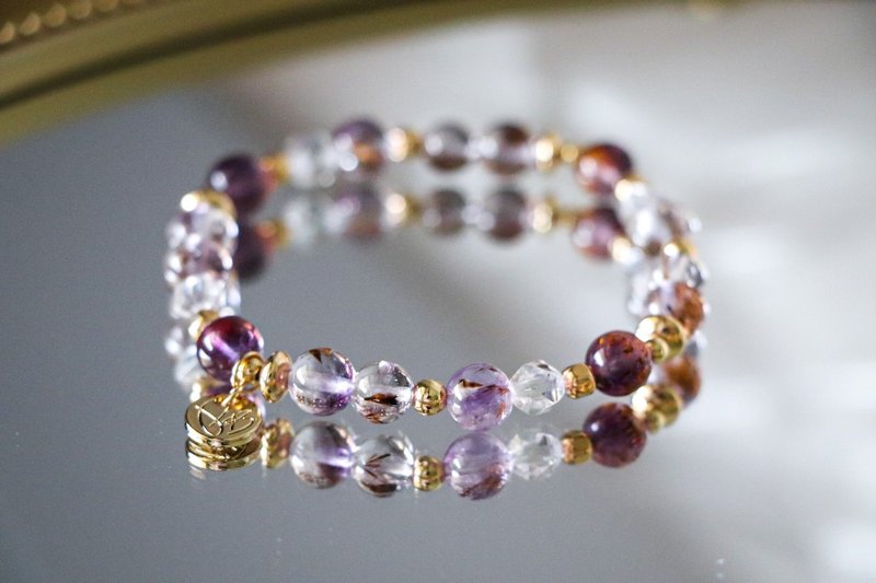 招财贵人羽毛钛手链原矿设计 /  凤凰羽 - 紫钛晶-极光23 - 手链/手环 - 水晶 多色