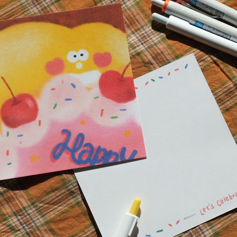 一起庆祝 | 插画明信片 - 卡片/明信片 - 纸 橘色
