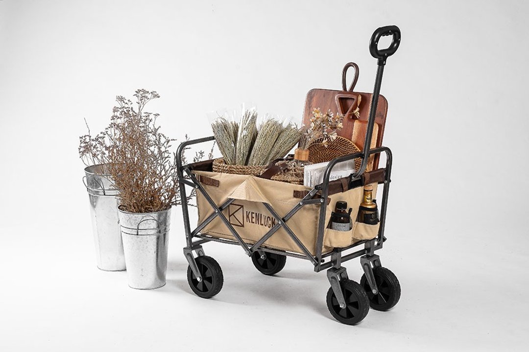 KENLUCK Wagon MINI 迷你款 多功能折叠手拉车-沙漠色 - 露营用品 - 其他金属 卡其色