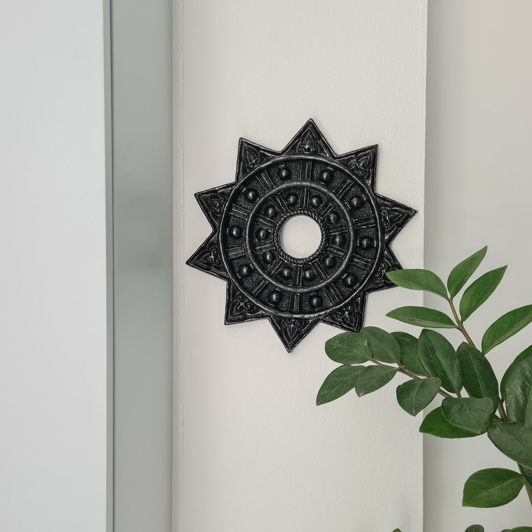 Black flower wall decoration | Flower Wall Art Decor | Huge flower wall decor - 墙贴/壁贴 - 树脂 黑色