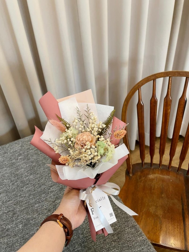 干燥花束【柔粉小花束】 生日礼物 玫瑰花束 生日花束 毕业花束 - 干燥花/捧花 - 植物．花 