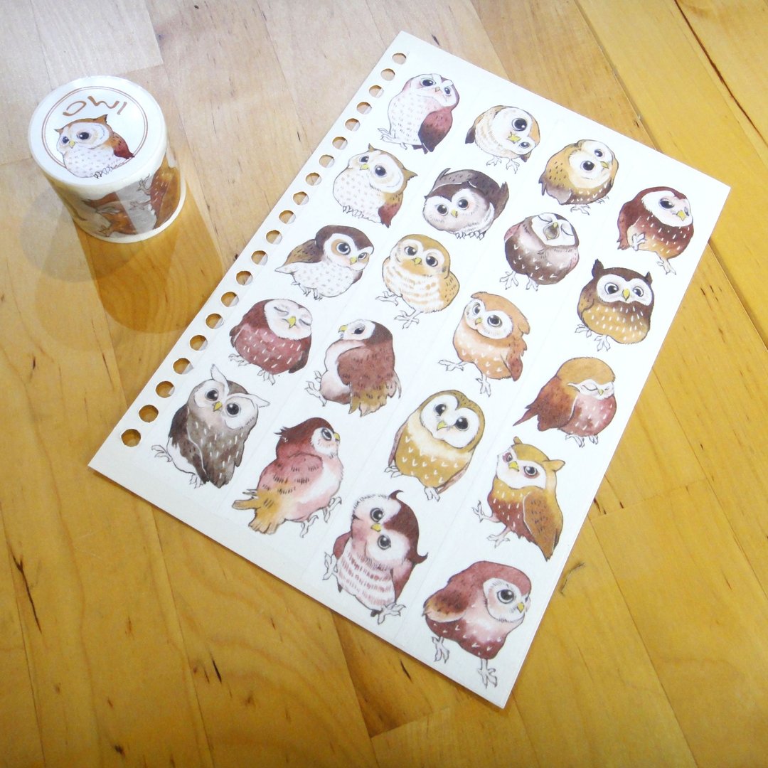 歪的工作室-猫头鹰纸胶带Owl Masking tape - 纸胶带 - 纸 