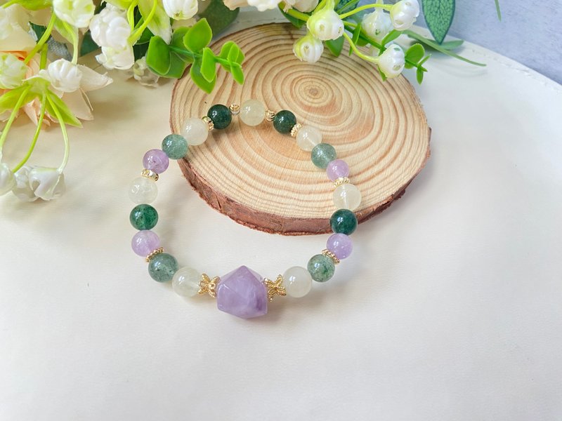 贵人。正财。偏财。薰衣草紫水晶/绿草莓/柠檬黄水晶 - 手链/手环 - 水晶 多色