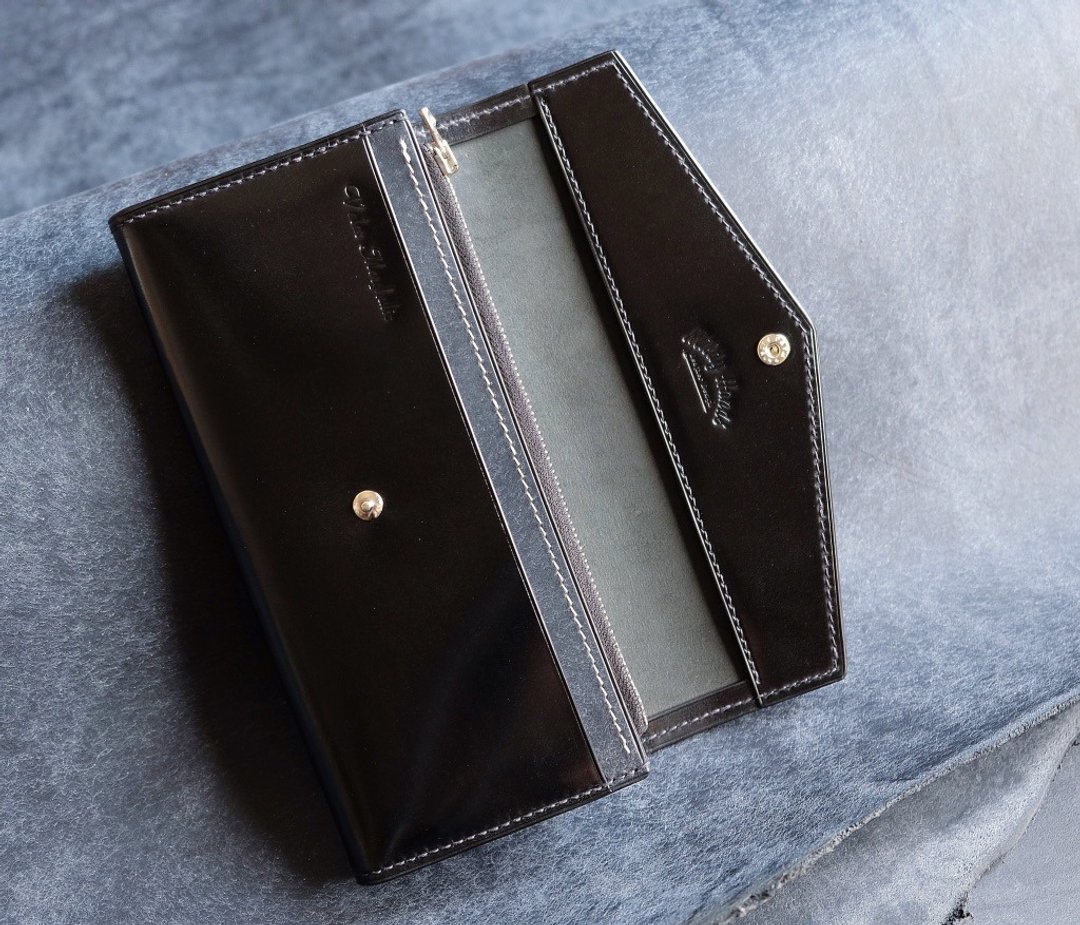 MILDY HANDS - LW02 马臀皮长夹 Long Wallet Japanese Cordovan - 皮夹/钱包 - 真皮 黑色