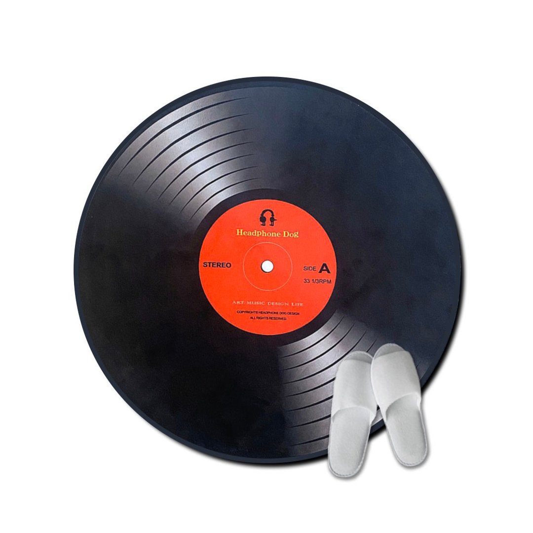 可客制 黑胶唱片软毛地垫/地毯 音乐人生日 交换礼物 Vinyl Recor - 摆饰 - 其他材质 红色