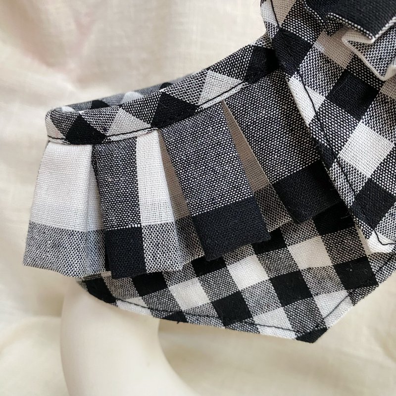 发裁手作。Facai Handmade 宠物领巾 毛孩玛格领_黑白格格 - 衣/帽 - 棉．麻 紫色
