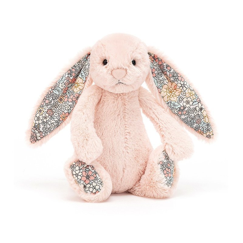 Blossom Blush Bunny 碎花马卡龙粉兔 18cm - 玩偶/公仔 - 聚酯纤维 粉红色