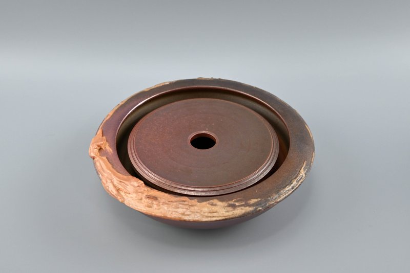 柴烧两件式茶盘 日式茶盘 壶承【臻麟陶艺】 - 茶具/茶杯 - 陶 