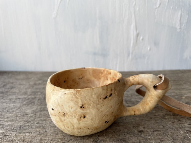 Wooden kuksa mug 100 ml Woodcarving Bushcraft Coffee Cup Original scandinavian m - 其他杯子 - 木头 橘色