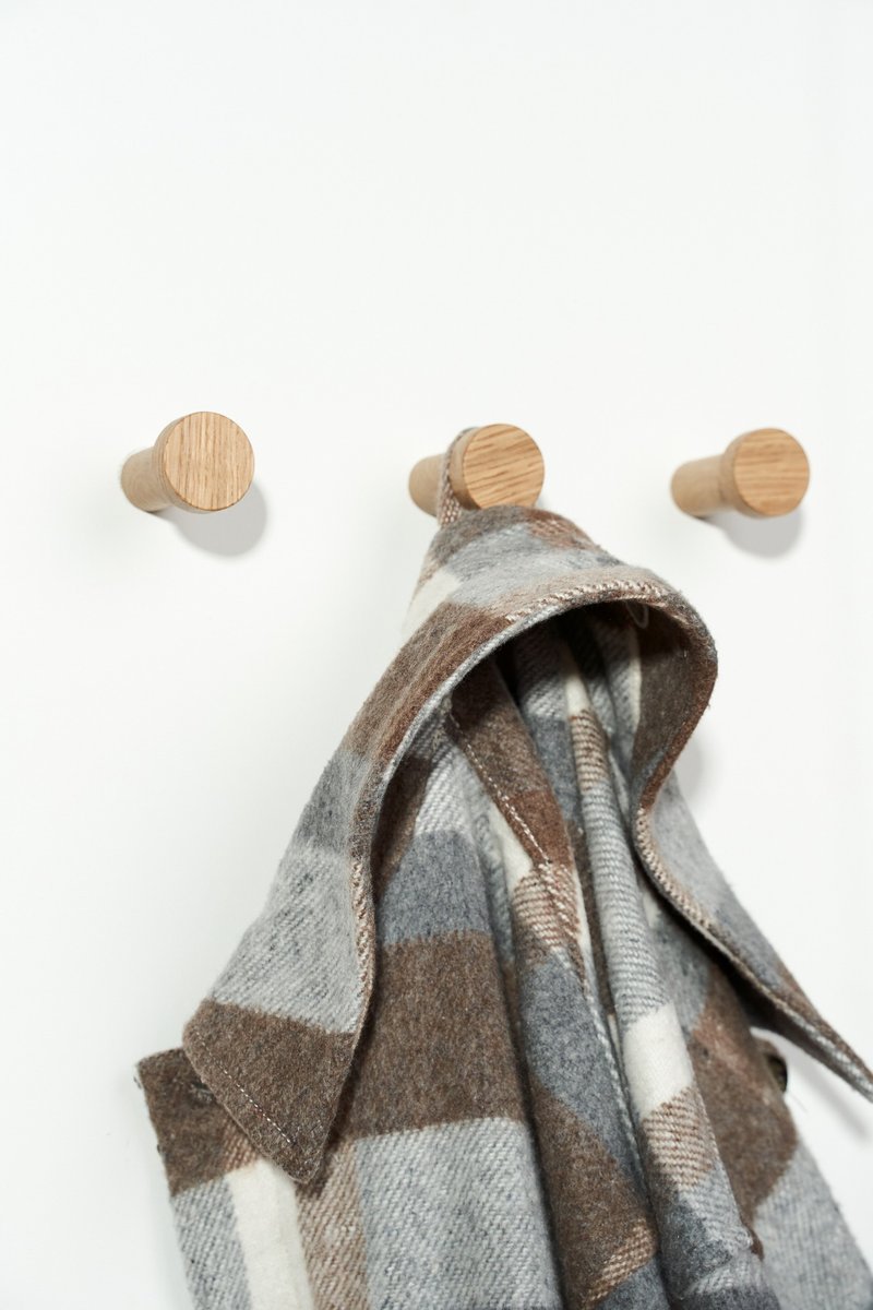 Natural Oak wall hooks 30mm - 衣架/挂勾 - 木头 咖啡色