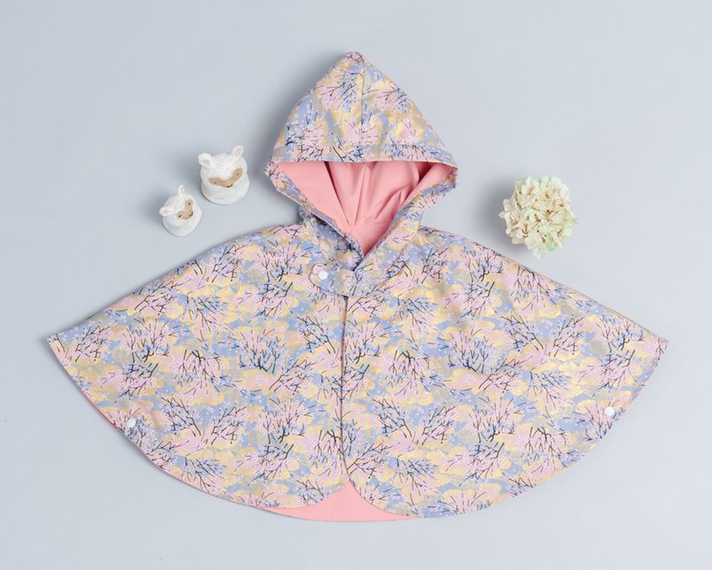 雨衣斗篷-订制 和风15vs玫瑰粉 - 童装外套 - 棉．麻 粉红色