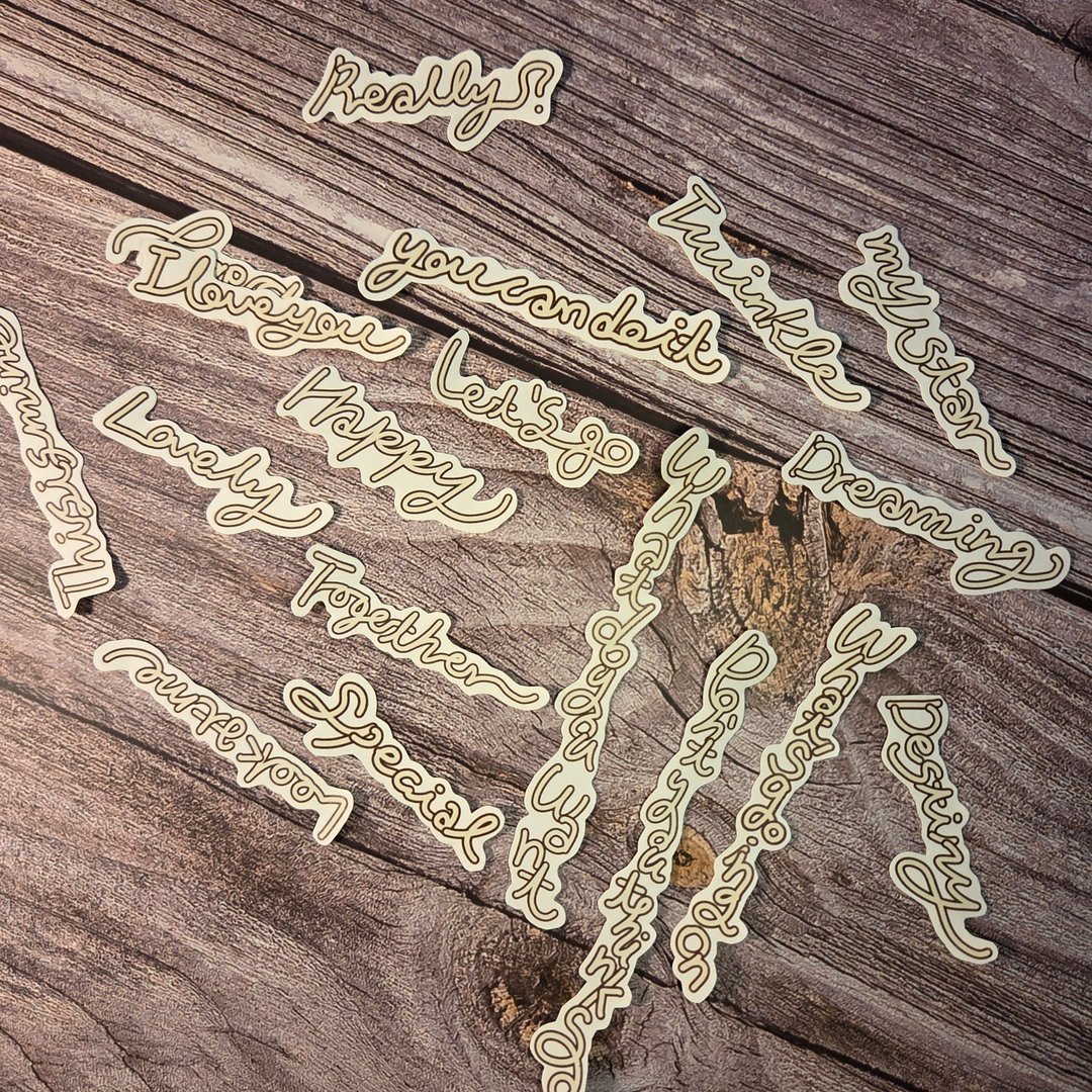 麻花形文字图案 - 贴纸 - 纸 