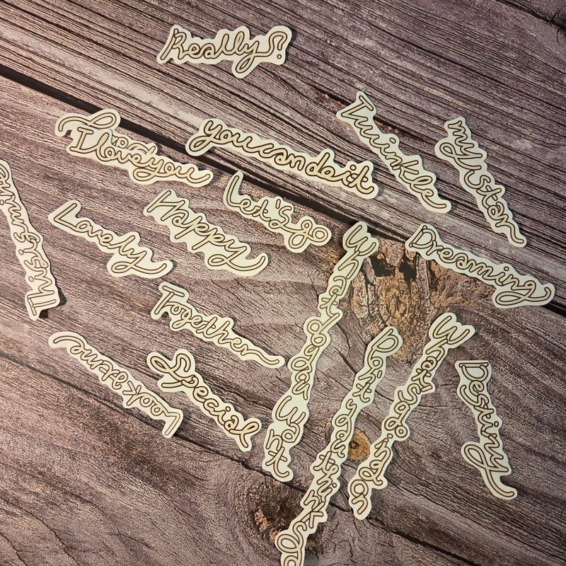 麻花形文字图案 - 贴纸 - 纸 