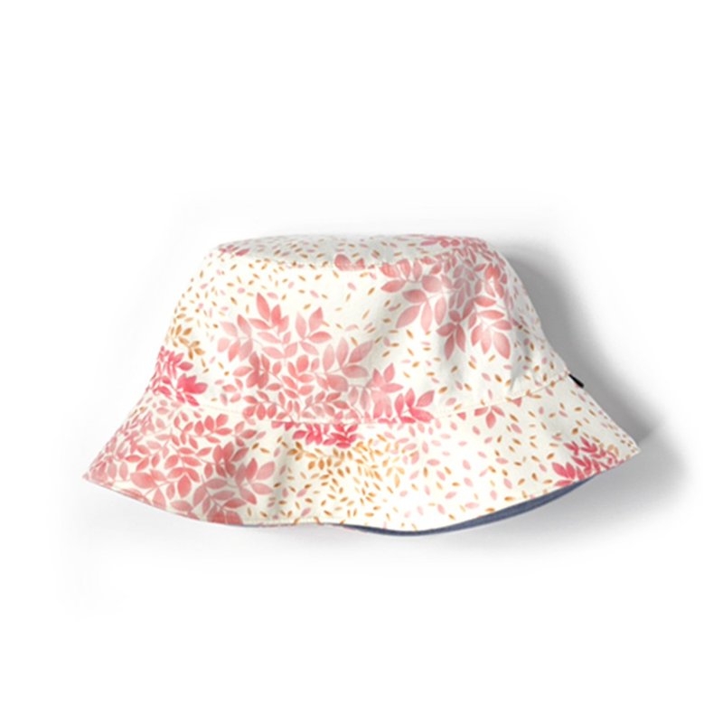落叶纷飞双面渔夫帽 - 樱花粉 - 帽子 - 棉．麻 粉红色