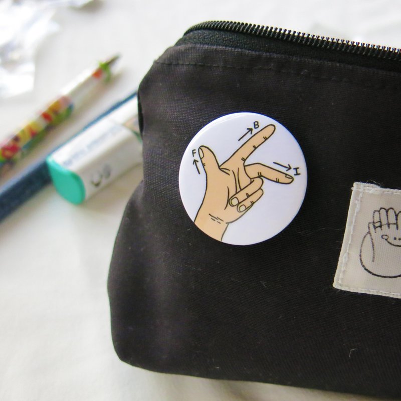 弗莱明左手定理 徽章 / 物理学 定理 - 徽章/别针 - 塑料 白色