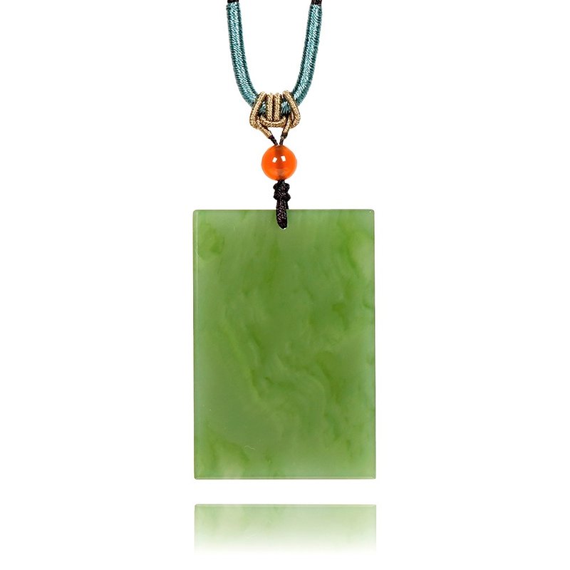 【正佳珠宝】和田碧玉 顶级猫眼矿料 20.7g 平安无事牌 和田碧玉 - 项链 - 半宝石 多色