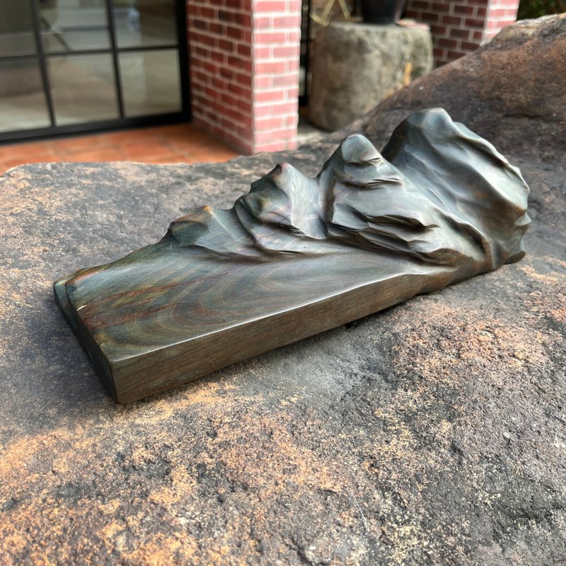 心山系列　苍偌　绿檀摆件　平台山峰家饰摆件　小枯山水 - 摆饰 - 木头 绿色