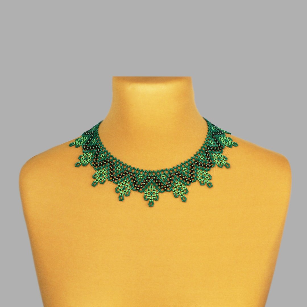 Green bead necklace for mom - 项链 - 玻璃 绿色