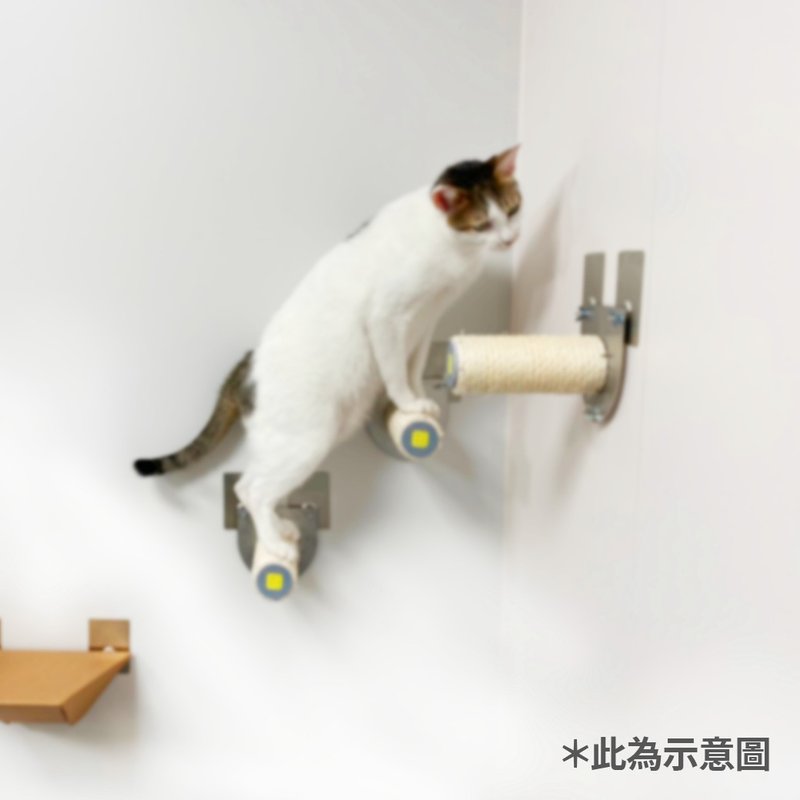 【三入】猫柱短阶梯(壁贴固定) - 抓板/跳台 - 其他材质 咖啡色