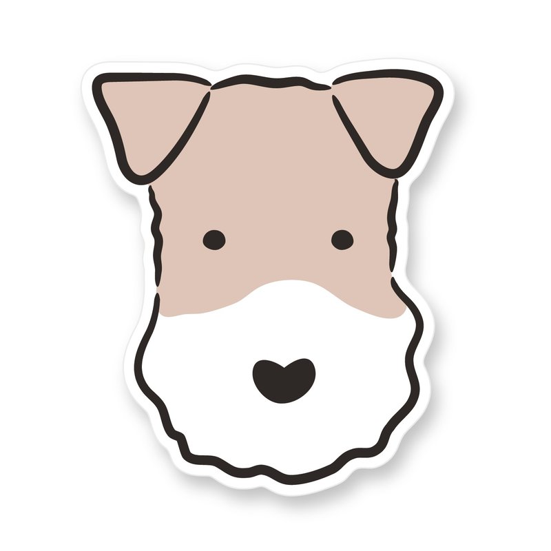 Wirefoxterrier 刚毛猎狐梗造型明信片 大头 - 卡片/明信片 - 纸 白色