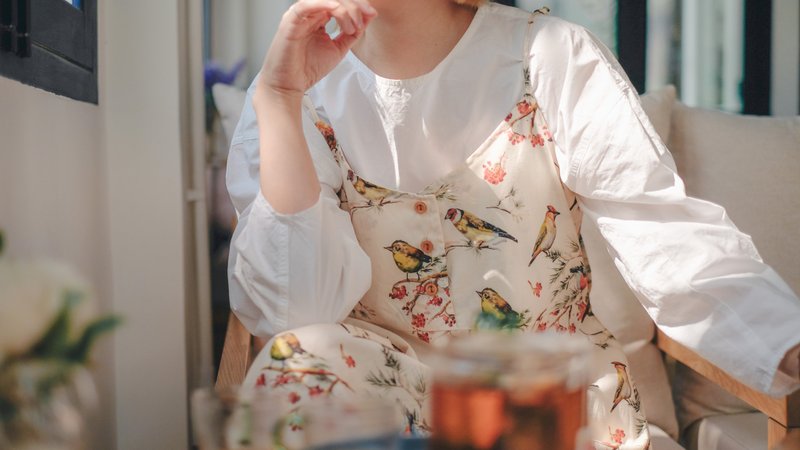 (Spaghetti Strap Dress) Sunny Dress : Cream 奶油 - 洋装/连衣裙 - 棉．麻 卡其色