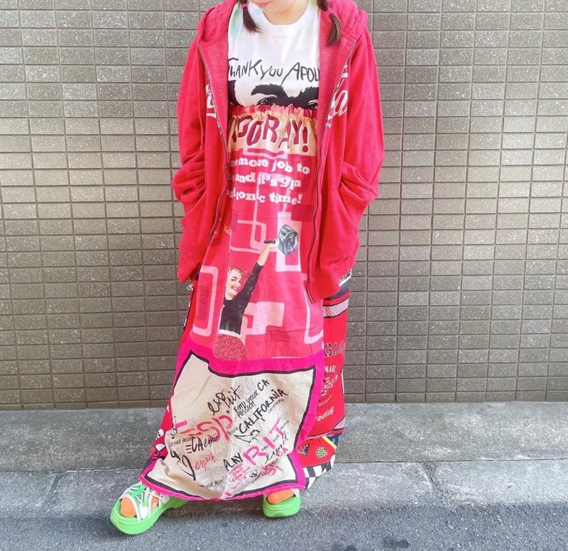 头巾拼接裙 - 裙子 - 棉．麻 